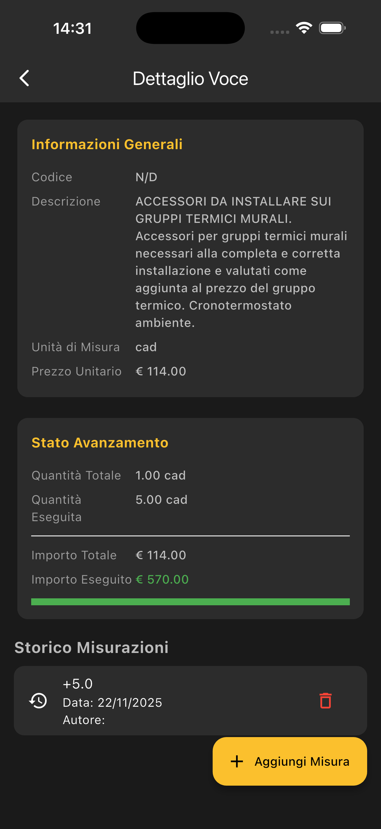 Cantiere Detail View